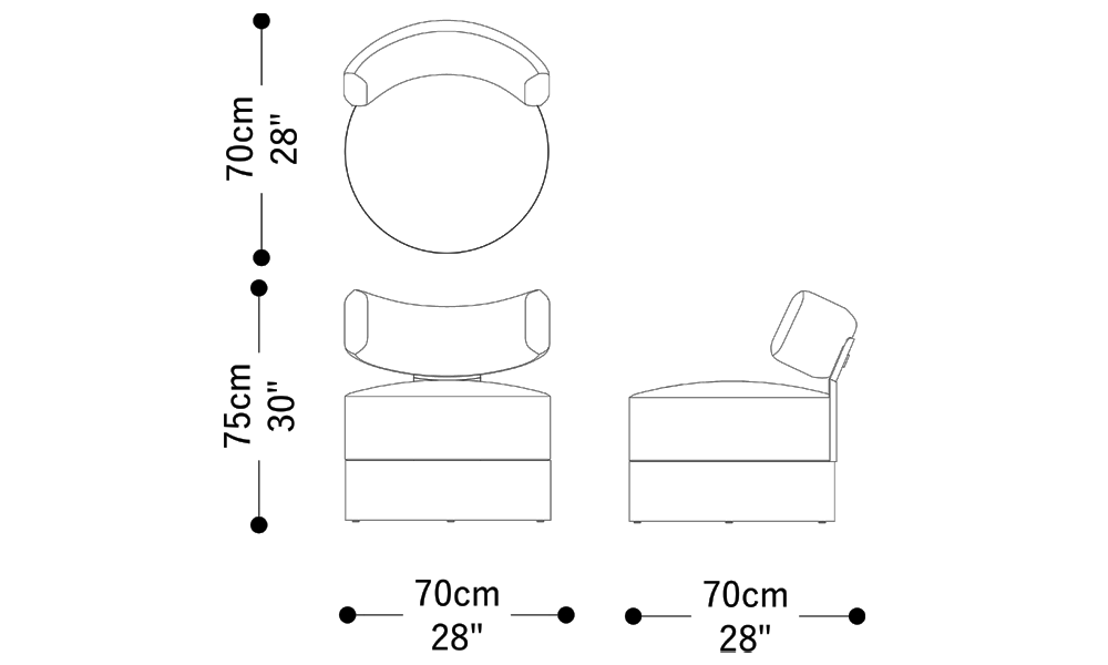 Image of the main dimensions of the product